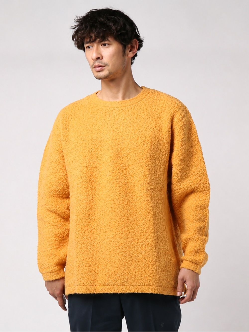 Saturdays NYC Wool Blend Wade Bouclé Textured Crewneck Sweater Men Size S